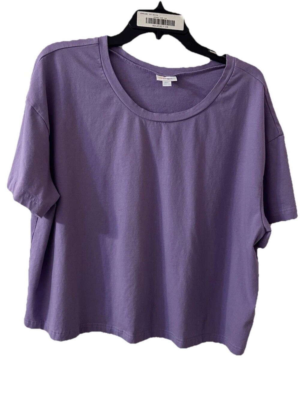 LuLaRoe Women’s Short Sleeve Crop Shirt Light Purple Size 2XL Good Condition